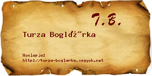 Turza Boglárka névjegykártya